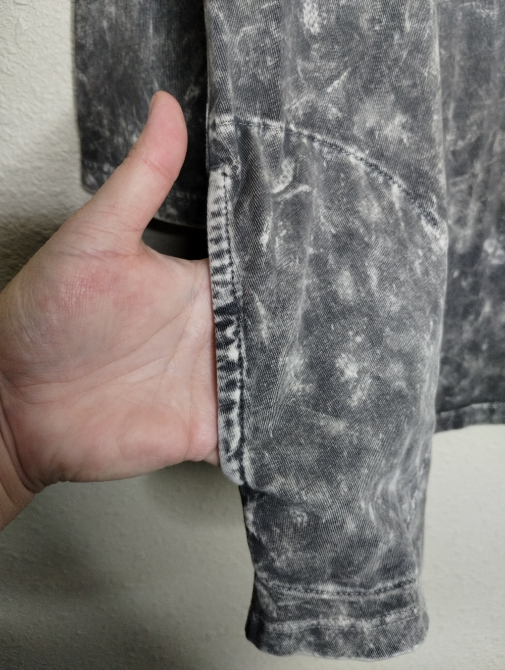 LOGO Lori Goldstein Pearl Grey Sun Faded Cotton 3/4 Sleeve Top Womens Size Small - Picture 3 of 5